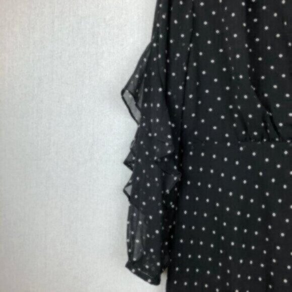 NWT Rachel Roy Black Polka-Dot Ruffle Fancy Dressy Party Cocktail Dress 10 - Picture 10 of 12